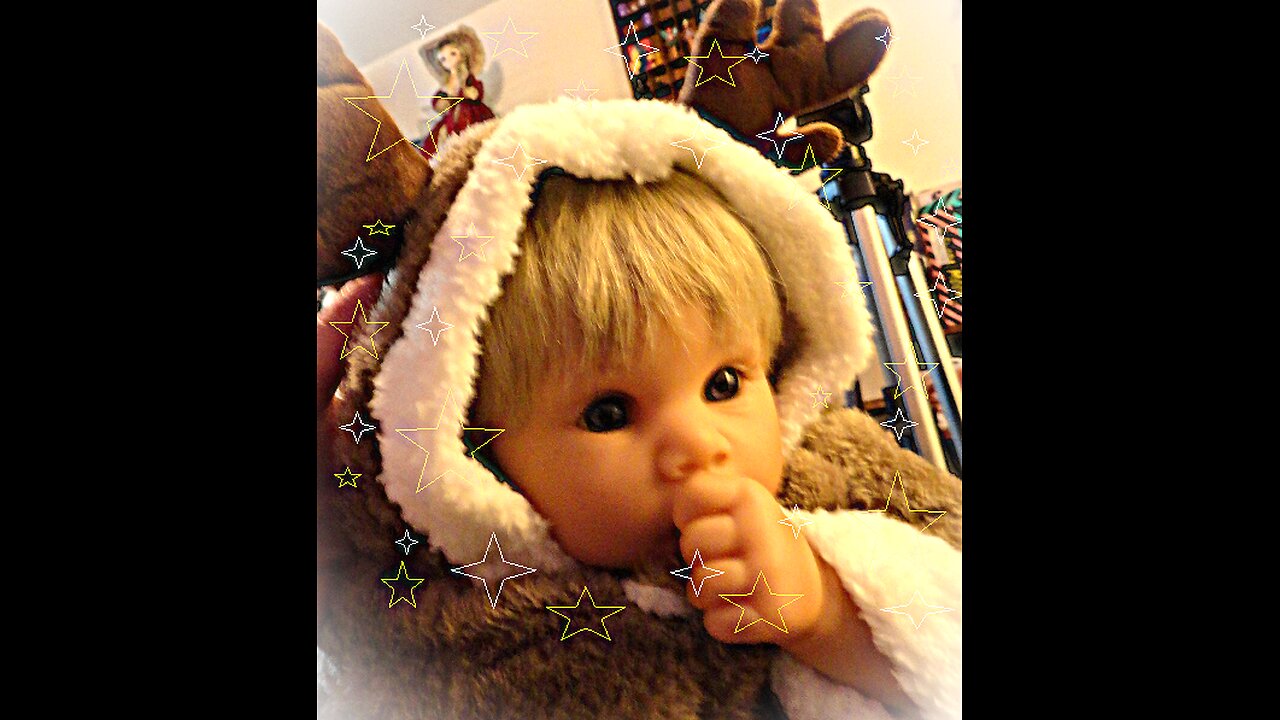 Reindeer dog costume from Dollar Tree for DOLLS