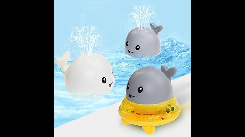 Whale Spray Water Bath Toy, with LED Light & Amphibious Base, for Kids, Infant, Toddlers