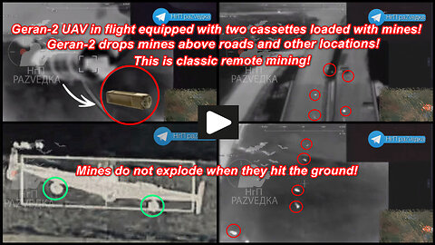Russian Geran-2 UAV in the action of remote mining of Ukrainian roads
