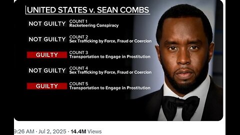 Diddy found not guilty for serious charges, may even walk