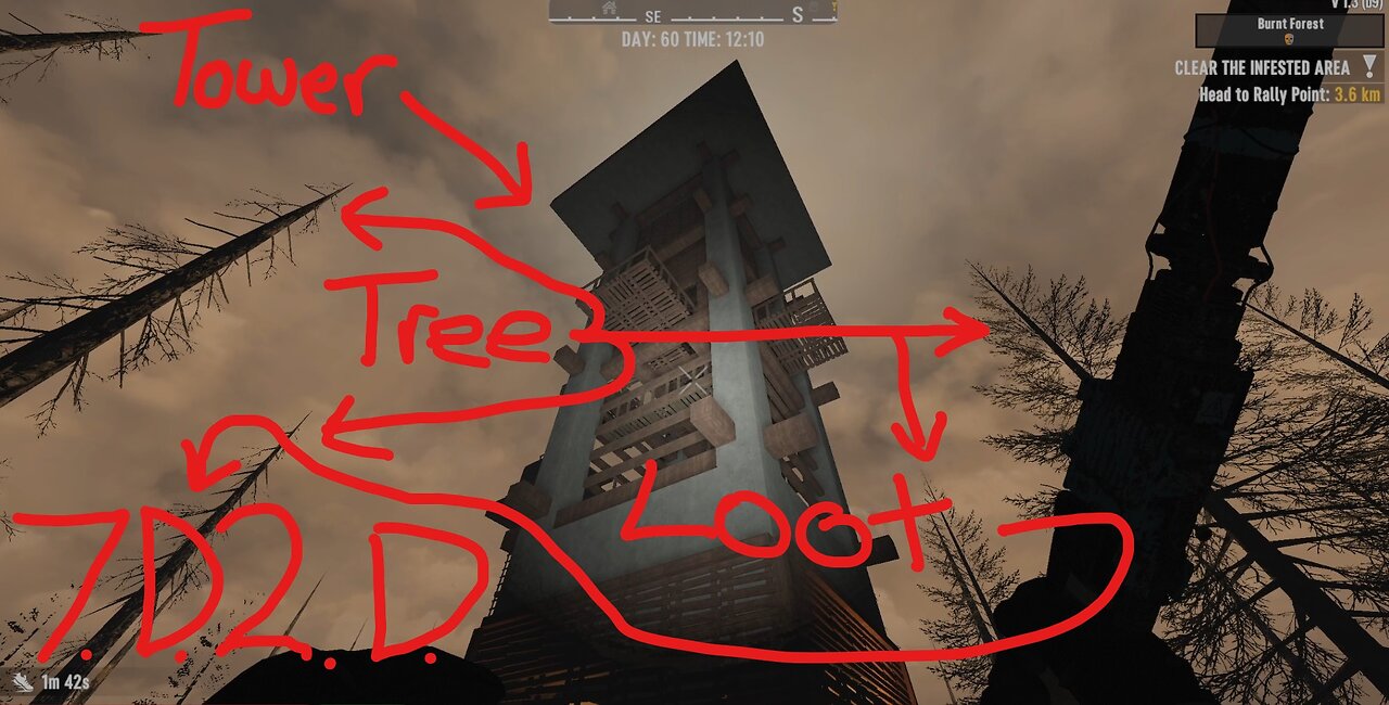 7D2D Burnt Forest Watch Tower