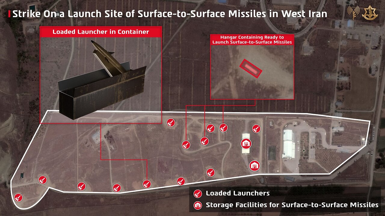 Illustration of a surface-to-surface missile launch site that was struck in western Iran