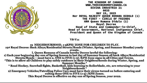 19 NEIGHBOURHOOD, 1-5KPH/ ZONE FOR CHILDREN TO PLAY. 19# Royal Decree: Back Alleys/Residential