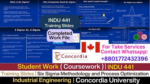 Client Work(Coursework)| INDU 441 Coursework – Six Sigma Quality Project | Concordia University