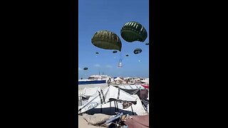 "Palestinian" refugees want to thank Europeans for trying to KILL them by parachuting aid. :-) :-)