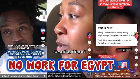 MASS JOB LAYOFFS / NO WORK IN EGYPT 🇺🇸
