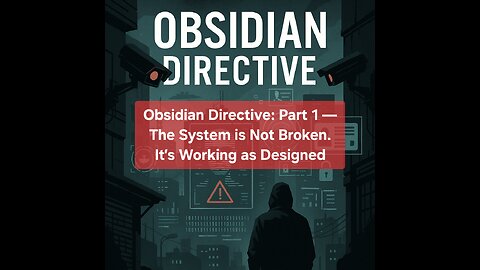 Obsidian Directive: Part 1 — The System is Not Broken. It’s Working as Designed