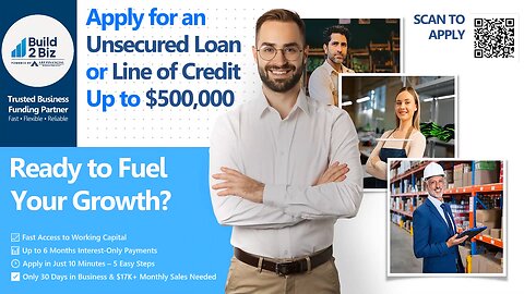 Build 2 Biz Powered by ARF Financial | Get Up to $1.5M in Unsecured Working Capital, 10-Minute Apply