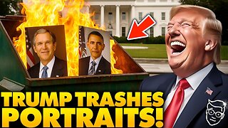 Trump DEPORTS Obama, George W. Bush from White House, Portraits Hidden in Secret Stairwell: 'Gone!'🤣