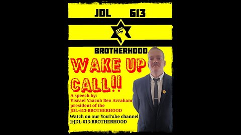 Wake up call!! a speech by: President of the JDL 613 BROTHERHOOD Yisrael Yaacob Ben Avraham #jdl613