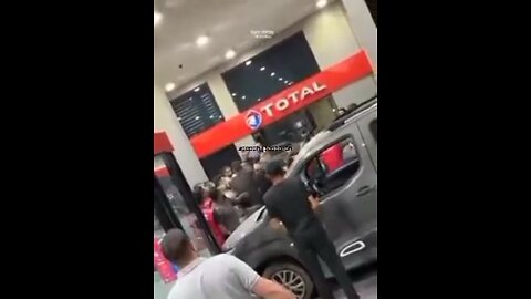 Things getting hot in Haifa after fuel depot was hit and people start fighting g for gas😱