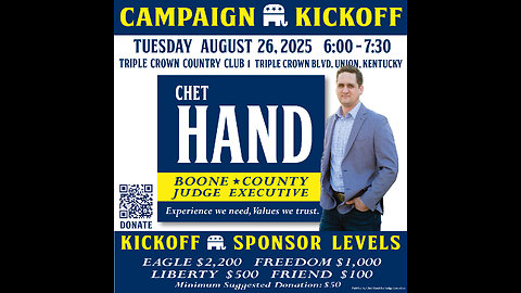 Chet Hand for Boone Co. Judge Exec Kick Off