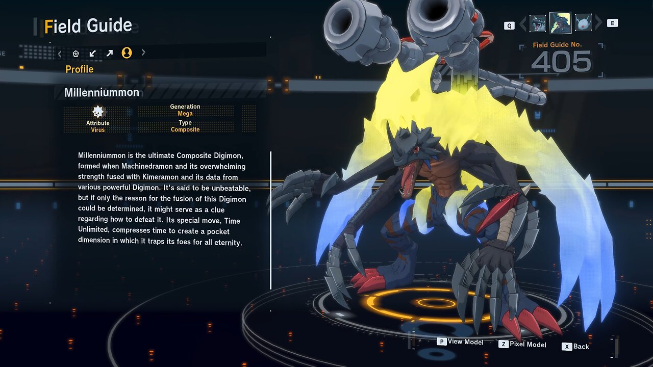 millenniummon all digivolution/de-digivolution/profile Digimon Story Time Stranger