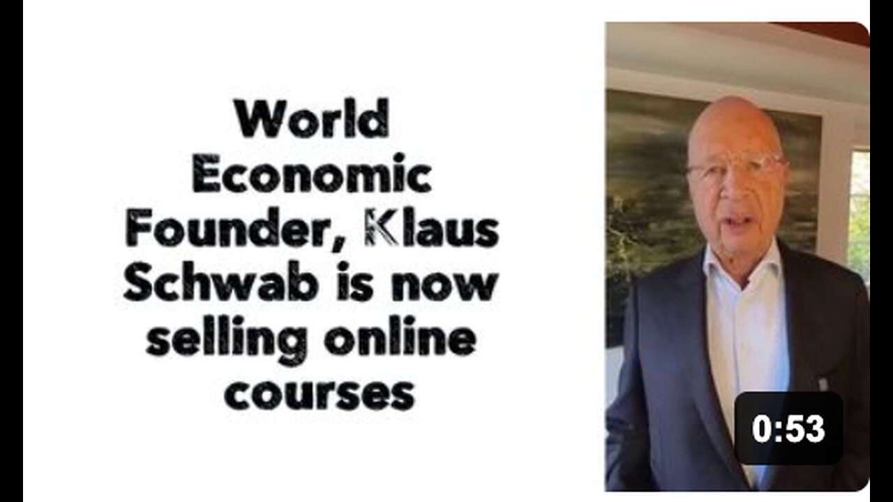 World Economic Founder, Klaus Schwab is now selling online courses