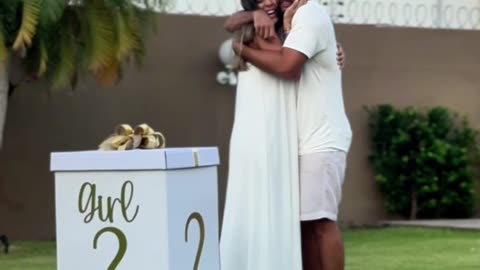 Golden Puppy Gets Spooked By Gender Reveal Balloon