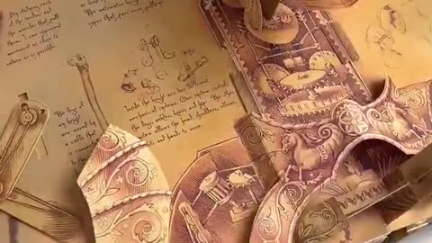 Leonardo da Vinci pop up book by paper engineer David Hawcock
