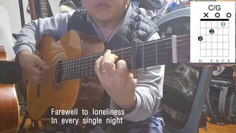 Waltz for moon - Hodge, guitar backing, chord diagram, "이 사랑 통역되나요" OST