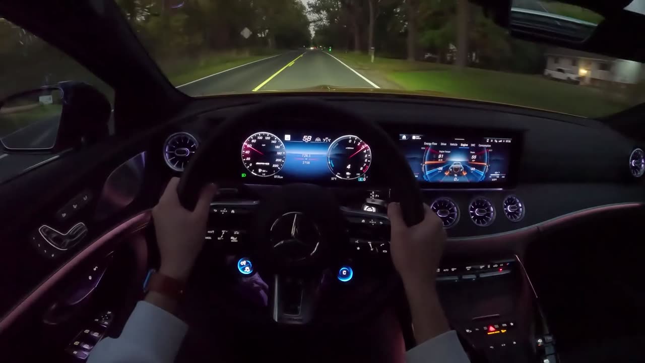 2024 Mercedes-AMG GT 63 S E Performance - POV Night Drive (Binaural Audio)
