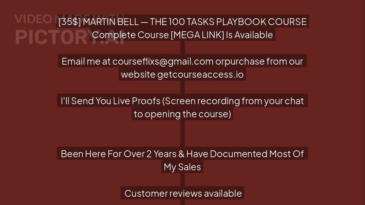 MARTIN BELL — THE 100 TASKS PLAYBOOK COURSE
