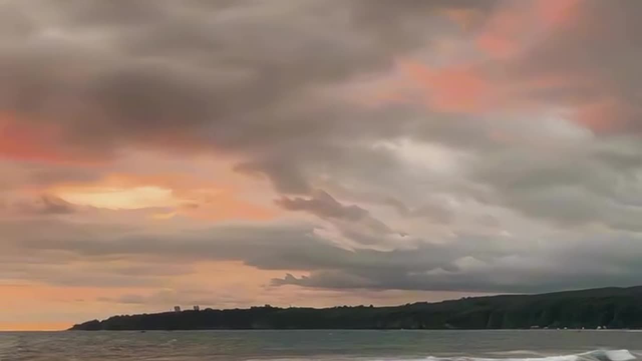 Sunset in sawarna beach