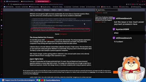 Dev Stream: Vector Groups Make Me Lose My Mind & Discussing Payment Processors Censoring Games!