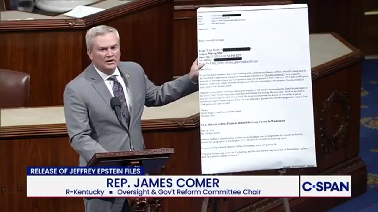 HOLY COW: James Comer drops BOMBSHELL receipts against Hakeem Jeffries involving Epstein