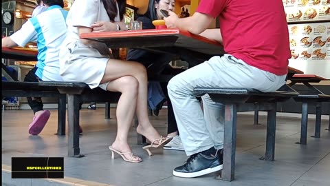Bare legs...dangling shoeplay!
