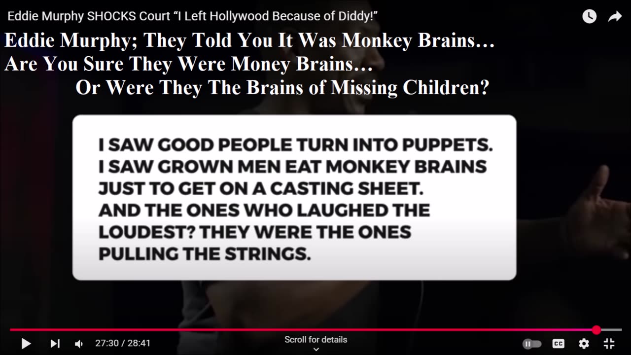 Eddie Murphy Told It Was Monkey Brains; Or Were They Actually The Brains of Missing Children?