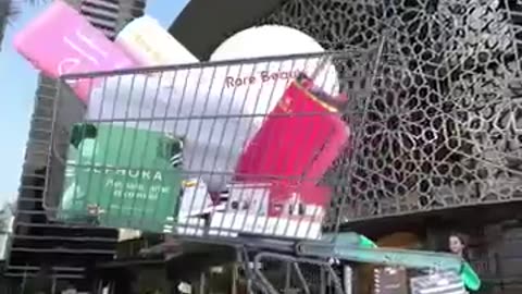 Nastya doing Christmas shopping