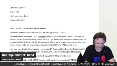 Rob Reed Witness Intimidation\Doxing\Harassment\Criminal Conspiracy 12-11-25 uploaded 5-3-25