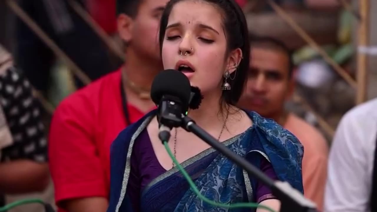 Kirtan gathering at Iskcon Govardhan in Vrindavan, India October 2025