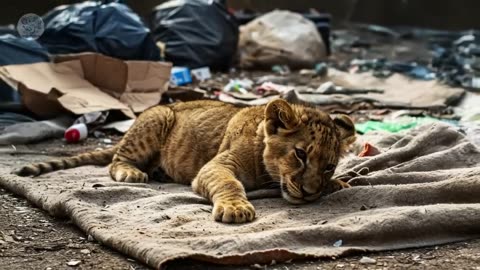 Picked up a lion cub in the trash, girl was shocked when she brought it home