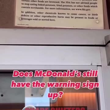 McDonald’s warning sign… have you seen it?