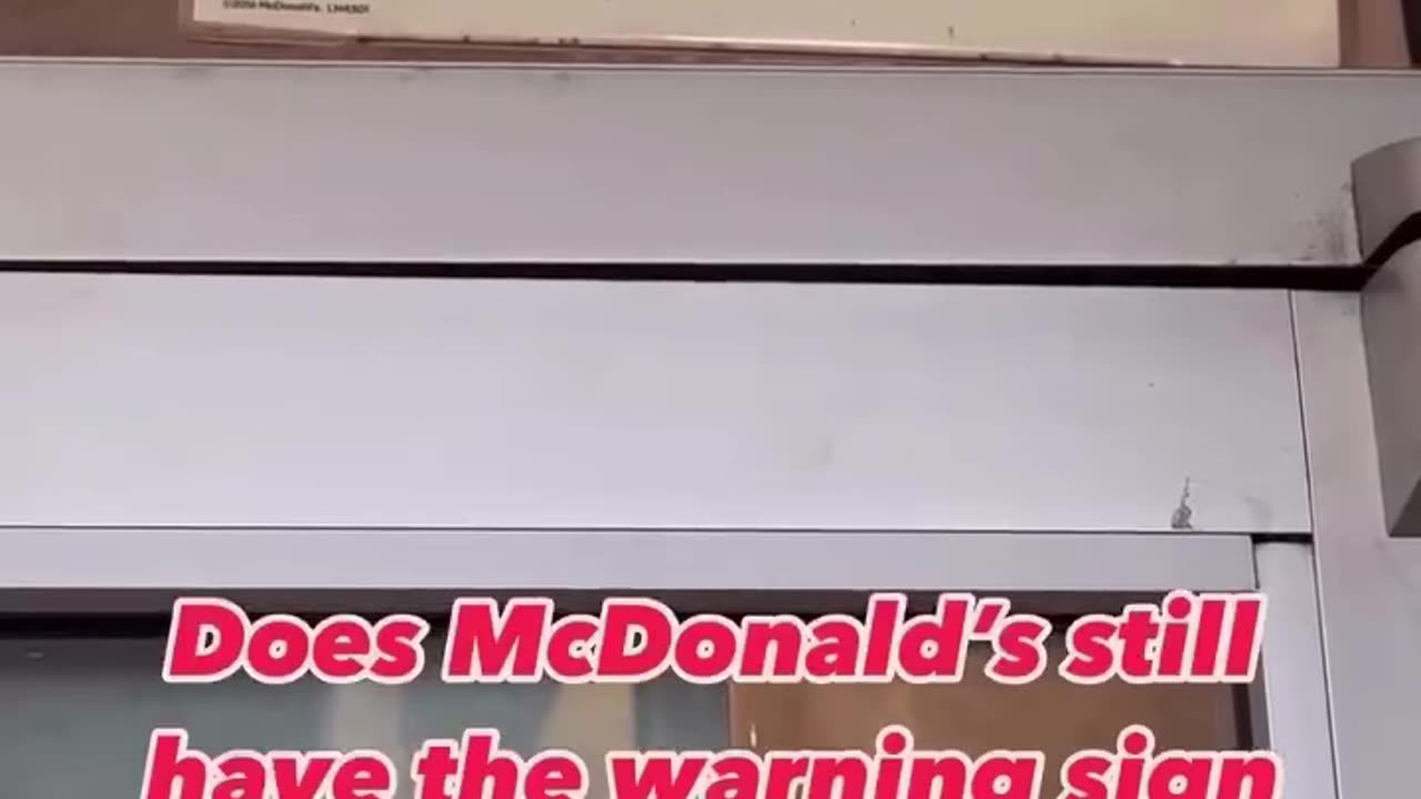 McDonald’s warning sign… have you seen it?