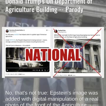 Fact Check: Antifa Did NOT Hang Epstein Banner Next To Donald Trump's On Agriculture Building