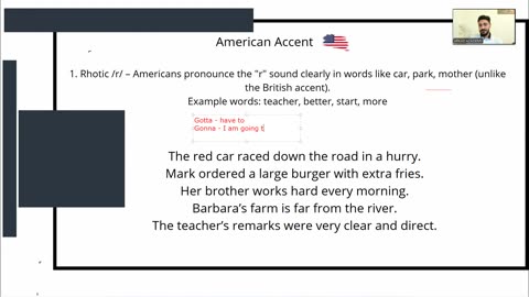 Training on American accent