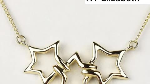TIFFANY & CO. TRIPLE STAR K18 YELLOW GOLD NECKLACE