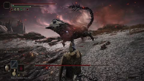 Elden Ring NG+1 | Full-Grown Fallingstar Beast boss w/Mimic Tear (fell off the side) #eldenring