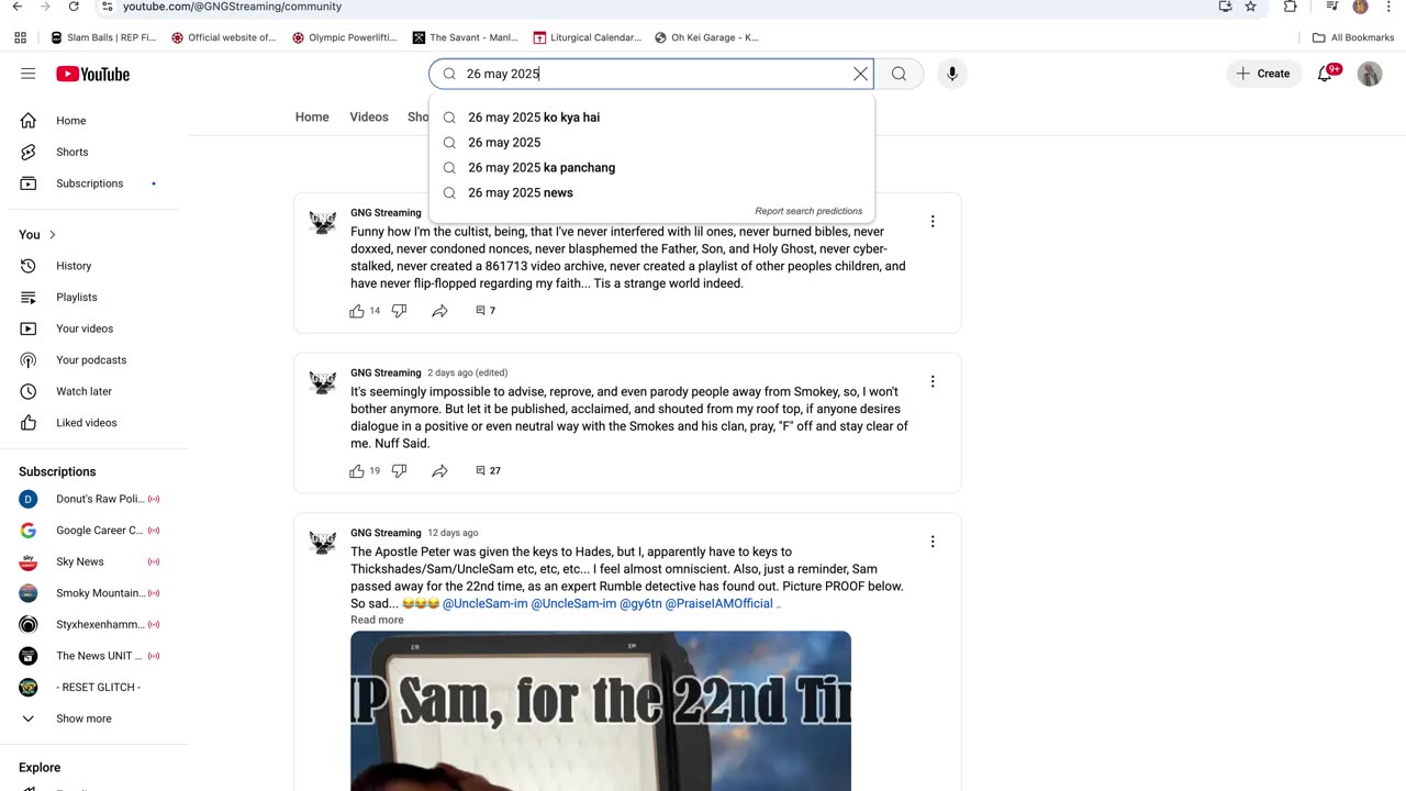 Poss Confession From Bill Cuthbert? 16 May 25