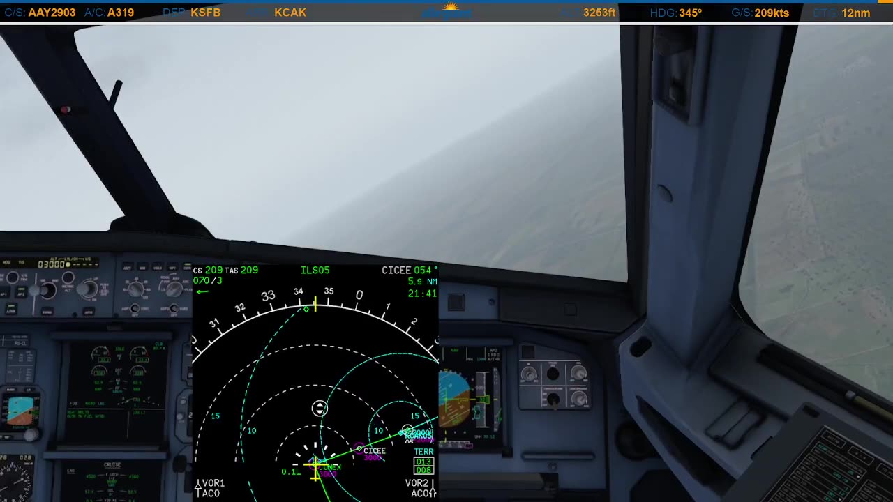 Landing in Akron (KCAK)