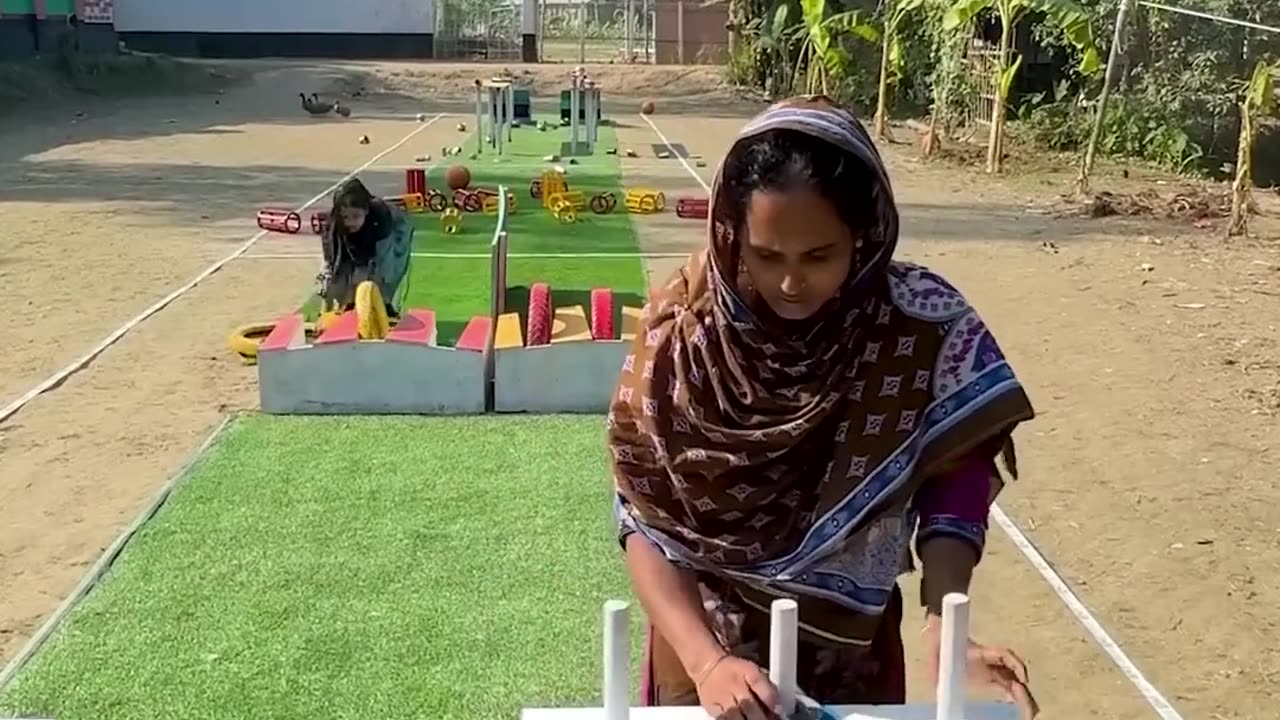 Indian version of boys and girls rush forward