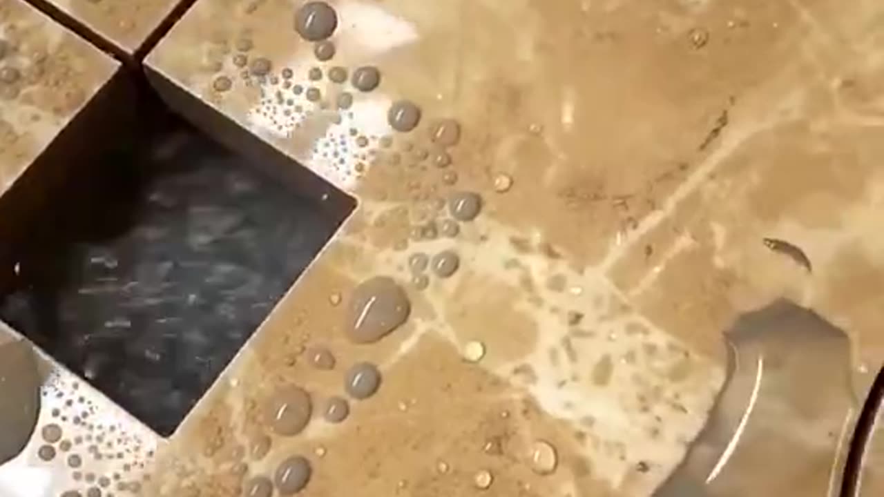 Water jet cutting through stone