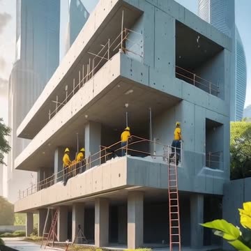 AI-generated video Miniature people workers are working