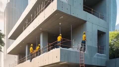 AI-generated video Miniature people workers are working