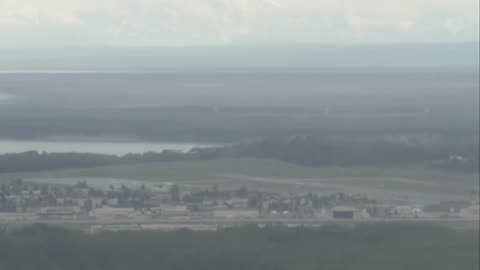 Air Force One touches down in Alaska.