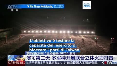 NOTIZIE DAL MONDO La Cina continua l'esercitazione militare 'Justice Mission 2025' intorno all'isola di Taiwan dispiegati 130 aerei e 14 navi.L'obiettivo di Pechino è quello di dissuadere chiunque dall'intervenire