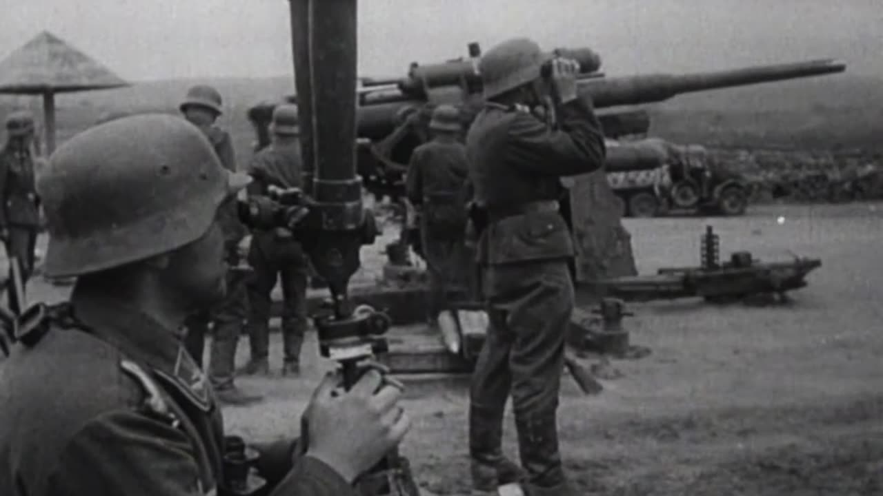 88mm Flak guns engage Soviet targets on land and at sea on the Kerch peninsula in May 1942