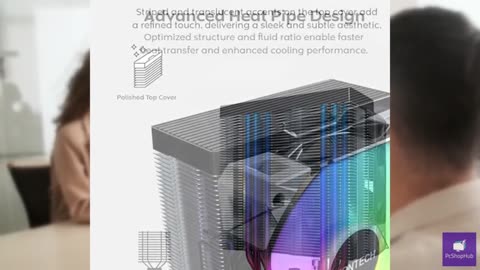 MONTECH NX400 ARGB - CPU Cooler, Single Tower, 4 Advanced Heat Pipes, 52-fin Hea