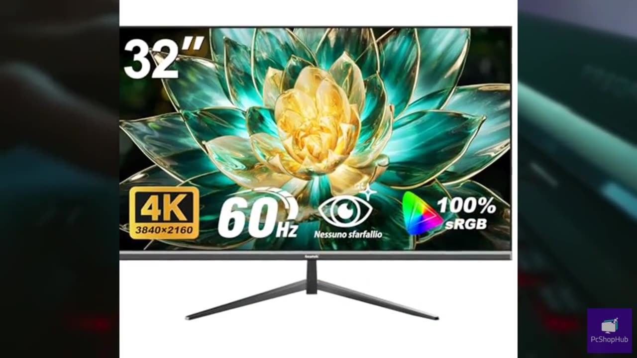 Gawfolk 32 Inch 4K UHD Computer Monitor, Ultra-Clear (3840×2160p) Screen, 100% s