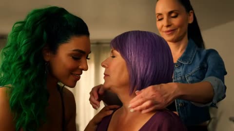 Neon Sparks of the Alley | Lesbian Kissing Scenes| Lesbian Kissing | Mature and Young Adult